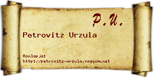 Petrovitz Urzula névjegykártya